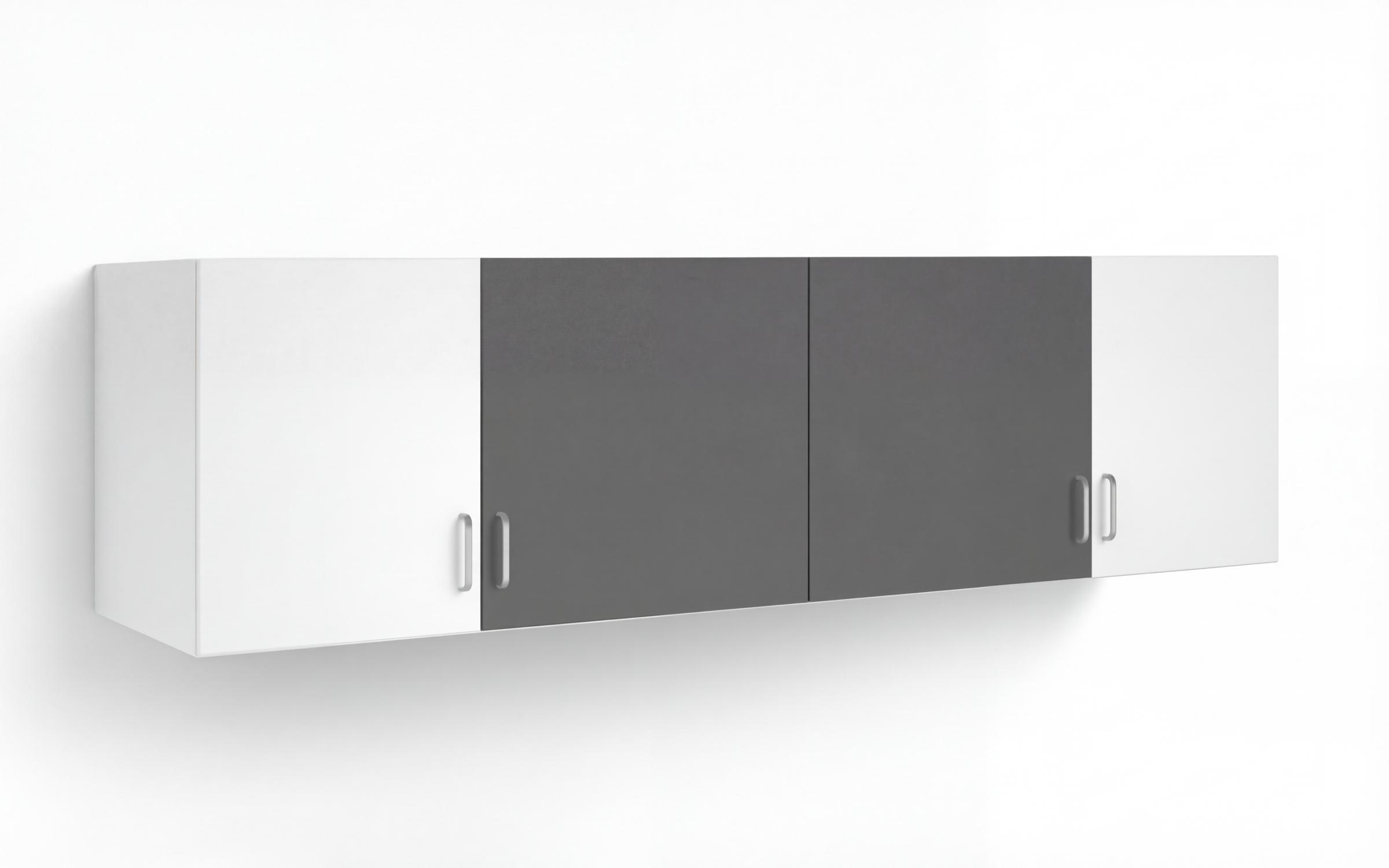 Corp suprapozabil pentru dulap Porto, alb mat + antracit mat  1